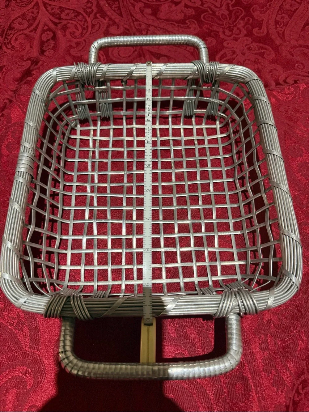 Set of 4 Gray Woven Metal Baskets with Handles to hold glass baking dishes or….